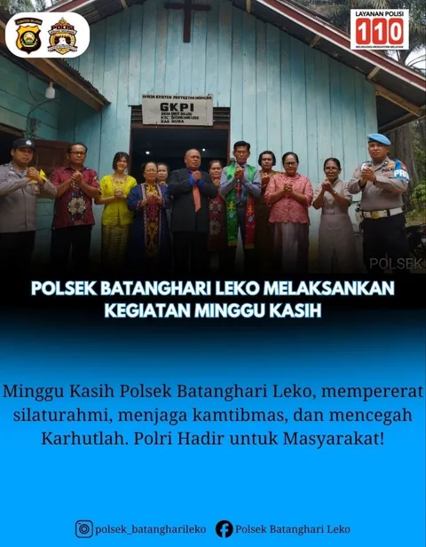 Silaturahmi di GKPI Bukit Selabu, Polsek Batanghari Leko Bawa Pesan Keamanan dan Lingkungan